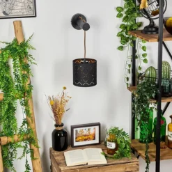 Lampes En Tissu-hofstein Applique murale Tallaboa Brun, Noir, 1 lumière