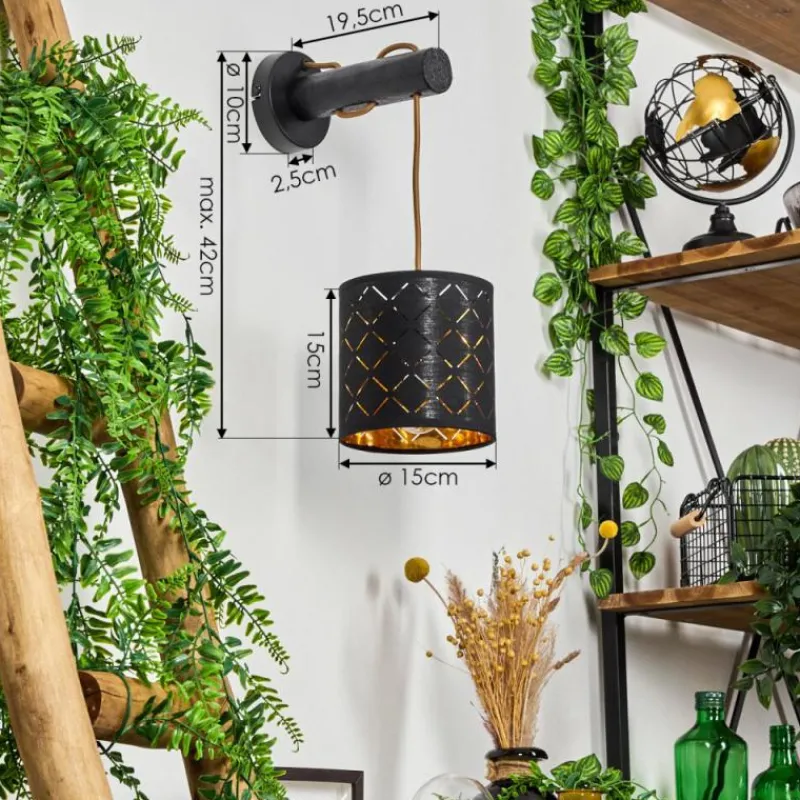 Lampes En Tissu-hofstein Applique murale Tallaboa Brun, Noir, 1 lumière