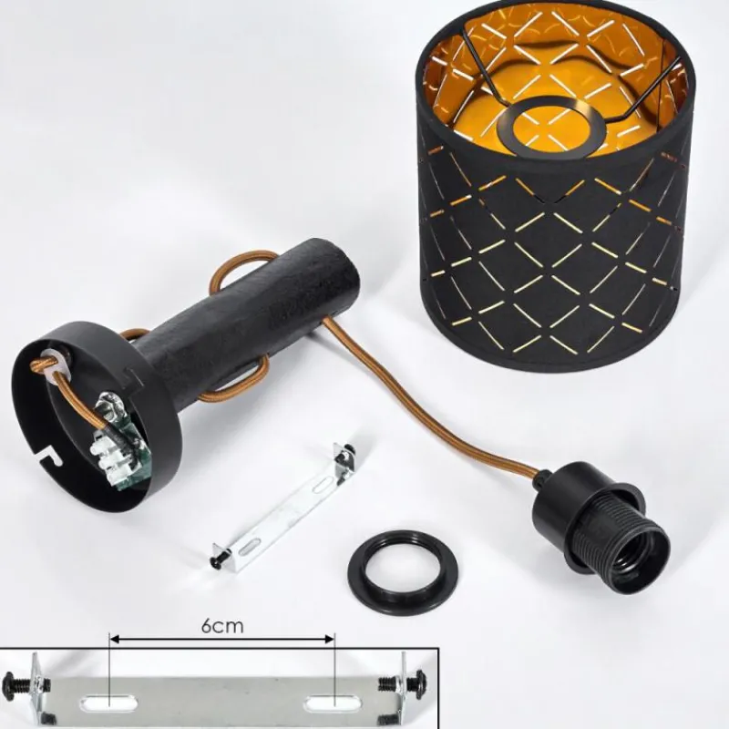 Lampes En Tissu-hofstein Applique murale Tallaboa Brun, Noir, 1 lumière