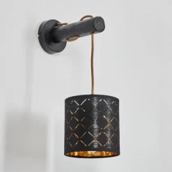 Lampes En Tissu-hofstein Applique murale Tallaboa Brun, Noir, 1 lumière