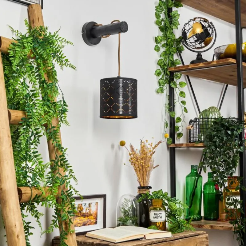 Lampes En Tissu-hofstein Applique murale Tallaboa Brun, Noir, 1 lumière