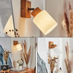 Luminaires Scandinaves-hofstein Applique murale Tercier Argent Oxydé, Écru, 1 lumière