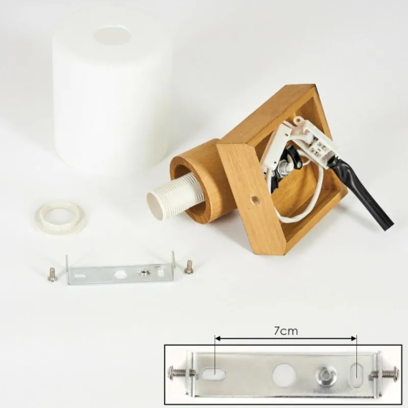 Luminaires Scandinaves-hofstein Applique murale Tercier Argent Oxydé, Écru, 1 lumière