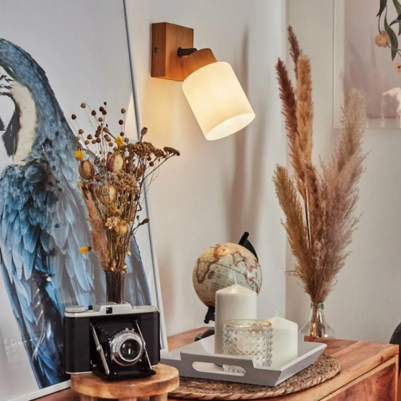 Luminaires Scandinaves-hofstein Applique murale Tercier Argent Oxydé, Écru, 1 lumière