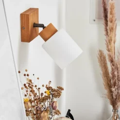 Luminaires Scandinaves-hofstein Applique murale Tercier Argent Oxydé, Écru, 1 lumière