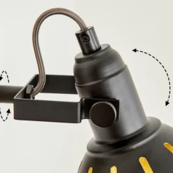 Lampes Dorées-hofstein Applique murale Tina Chrome, Bois foncé, Noir, 1 lumière