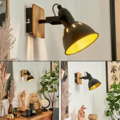 Lampes Dorées-hofstein Applique murale Tina Chrome, Écru, Noir, 1 lumière