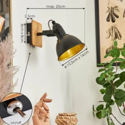 Lampes Dorées-hofstein Applique murale Tina Chrome, Écru, Noir, 1 lumière