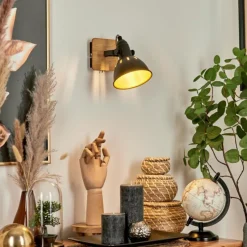 Lampes Dorées-hofstein Applique murale Tina Chrome, Écru, Noir, 1 lumière