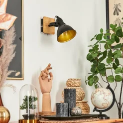 Lampes Dorées-hofstein Applique murale Tina Chrome, Écru, Noir, 1 lumière