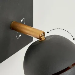 hofstein Applique murale Tome LED Laiton, Noir, 1 lumière* Spots Et Projecteurs