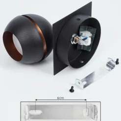 hofstein Applique murale Tome LED Laiton, Noir, 1 lumière* Spots Et Projecteurs