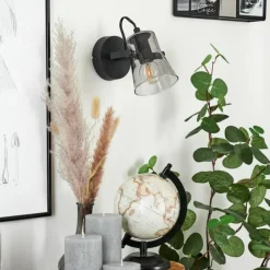 Suspension Verre Fumé-hofstein Applique murale Trajouca Noir, 1 lumière