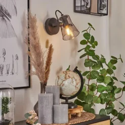 Suspension Verre Fumé-hofstein Applique murale Trajouca Noir, 1 lumière