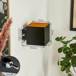 Lampes Dorées-hofstein Applique murale Varco Noir, 1 lumière