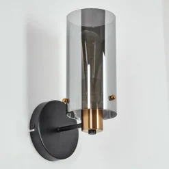 Suspension Verre Fumé-hofstein Applique murale Vaurois Laiton, Noir, 1 lumière