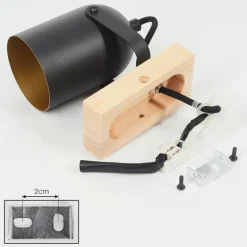 Lampes Dorées-hofstein Applique murale Vergoignan Écru, Noir, 1 lumière