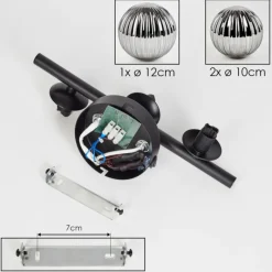 hofstein Applique murale - Verre 10, 12 cm Chehalis Fumé, 3 lumières