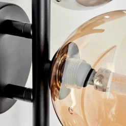 hofstein Applique murale - Verre 10, 12 cm Chehalis Ambre, Fumé, 3 lumières