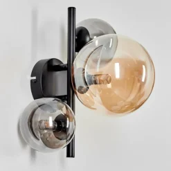 hofstein Applique murale - Verre 10, 15 cm Chehalis Ambre, Fumé, 3 lumières