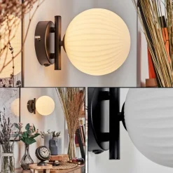 hofstein Applique murale - Verre 15 cm Chehalis Blanc, 1 lumière