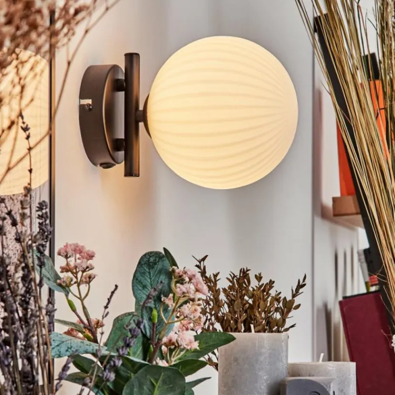 hofstein Applique murale - Verre 15 cm Chehalis Blanc, 1 lumière