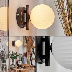 hofstein Applique murale - Verre 12 cm Chehalis Blanc, 1 lumière