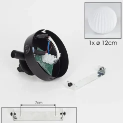 hofstein Applique murale - Verre 12 cm Chehalis Blanc, 1 lumière