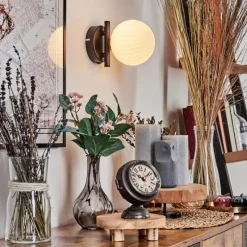 hofstein Applique murale - Verre 12 cm Chehalis Blanc, 1 lumière