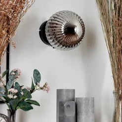 hofstein Applique murale - Verre 15 cm Chehalis Fumé, 1 lumière