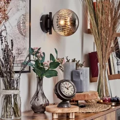 hofstein Applique murale - Verre 15 cm Chehalis Fumé, 1 lumière