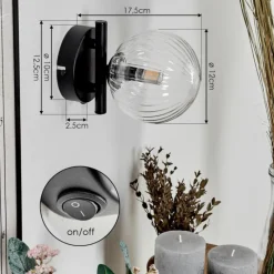 hofstein Applique murale - Verre 12 cm Chehalis Clair, 1 lumière