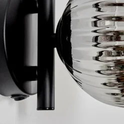 hofstein Applique murale - Verre 12 cm Chehalis Fumé, 1 lumière