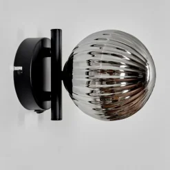 hofstein Applique murale - Verre 12 cm Chehalis Fumé, 1 lumière