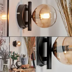 hofstein Applique murale - Verre 10 cm Chehalis Ambre, 1 lumière