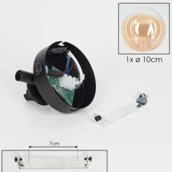 hofstein Applique murale - Verre 10 cm Chehalis Ambre, 1 lumière