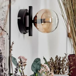 hofstein Applique murale - Verre 10 cm Chehalis Ambre, 1 lumière