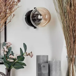 hofstein Applique murale - Verre 12 cm Chehalis Ambre, Clair, 1 lumière