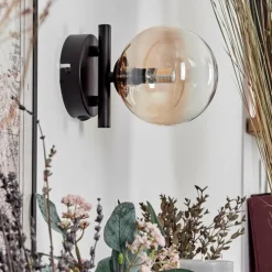 hofstein Applique murale - Verre 12 cm Chehalis Ambre, Clair, 1 lumière