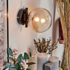 hofstein Applique murale - Verre 15 cm Chehalis Ambre, Clair, 1 lumière