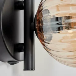 hofstein Applique murale - Verre 12 cm Chehalis Ambre, 1 lumière