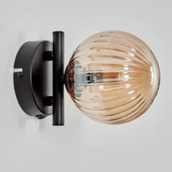 hofstein Applique murale - Verre 12 cm Chehalis Ambre, 1 lumière
