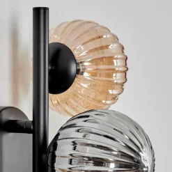 hofstein Applique murale - Verre 10 cm Chehalis Ambre, Fumé, 3 lumières