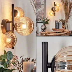 hofstein Applique murale - Verre 10 cm, 12 cm Chehalis Ambre, 3 lumières