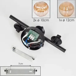 hofstein Applique murale - Verre 10 cm, 12 cm Chehalis Ambre, 3 lumières