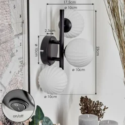 hofstein Applique murale - Verre 10 cm Chehalis Blanc, 3 lumières