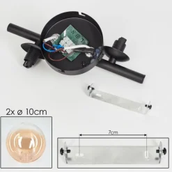 hofstein Applique murale - Verre 10 cm Chehalis Ambre, Clair, 2 lumières