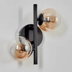 hofstein Applique murale - Verre 10 cm Chehalis Ambre, Clair, 2 lumières