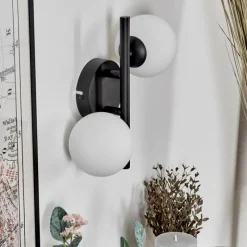 hofstein Applique murale - Verre 10 cm Chehalis Blanc, 2 lumières