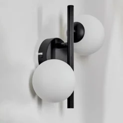 hofstein Applique murale - Verre 10 cm Chehalis Blanc, 2 lumières